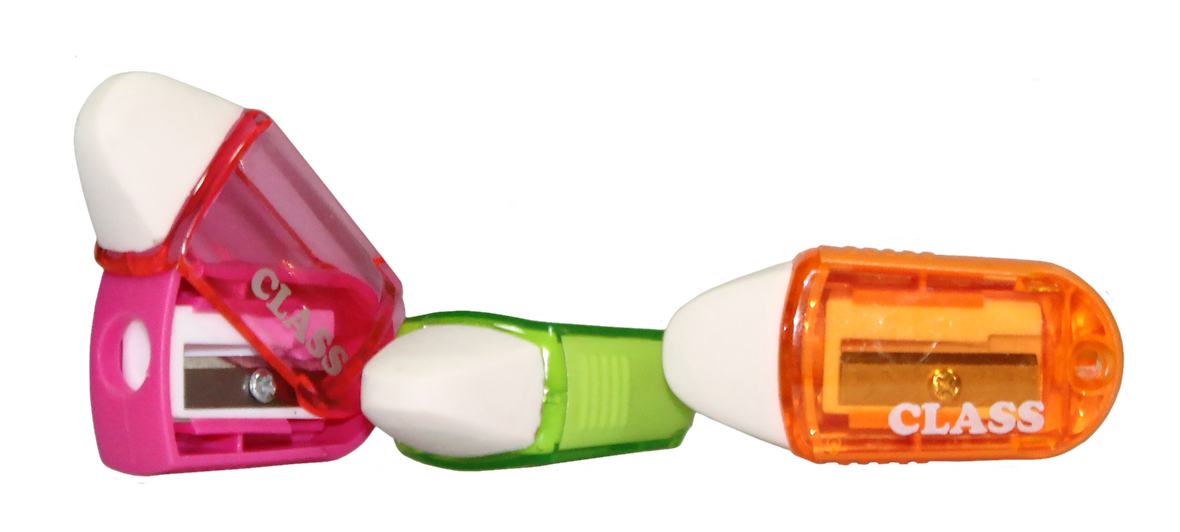 Підстругачка для олівців CLASS (4822C), пластикова, з контейнером та ластиком